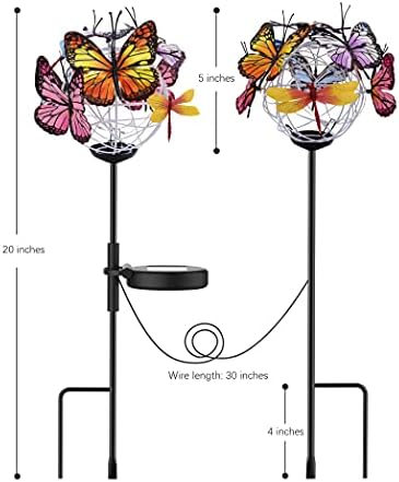 Aiscool соларни светла надворешни светла за пеперутки градинарски декоративни светла соларни удели со пеперутки декорирани водоотпорни
