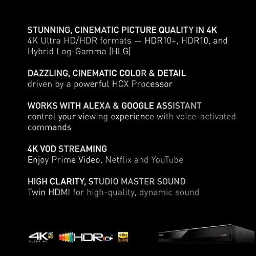 Panasonic Streaming 4k Blu Ray Плеер, Ултра Hd Премиум Видео Репродукција Со Hi-Res Audio, Гласовна Помош-DP-UB420-K