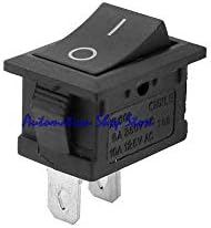 5pcs 2 пински 2 Позиција Вклучено/Исклучено SPST панел Mount Rocker Switch AC 6A/250V 10A/125V Black KCD1 1521mm