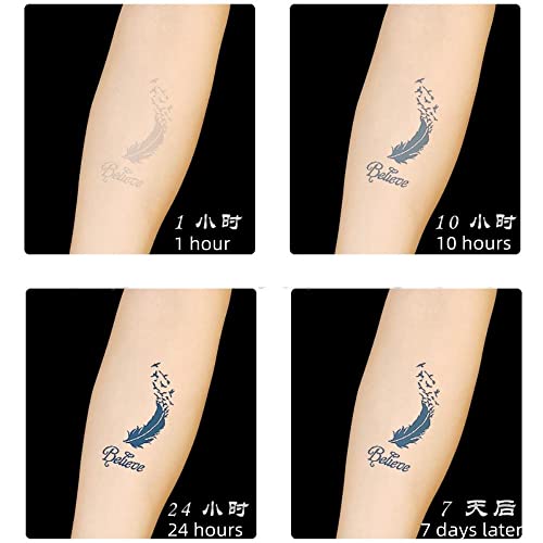16 листови налепници за тетоважи сок од билки водоотпорна и потка за симулација на полу -трајна тетоважа на половина рака