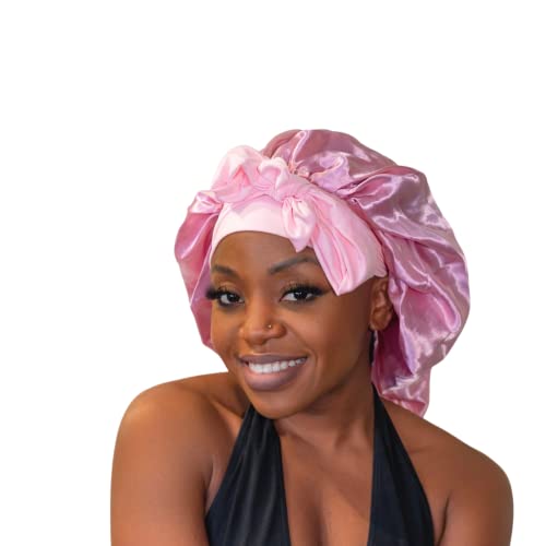 Silk Bousnet Satin Bonnet Hosh Bounnet за спиење Екстра голема хауба за плетенки ноќно капаче за спиење капаче за коса со врзана лента