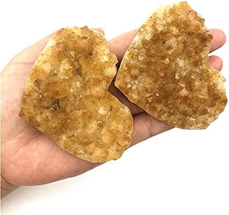 Laaalid xn216 1pc природен цитрин жолт кварц кристален кластер на срцев камен во форма на камења во облик