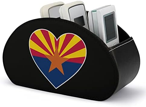 Loveубов Аризона знаме за далечински управувач на срцеви за далечински управувач PU кожа ТВ далечински организатор кутија за складирање