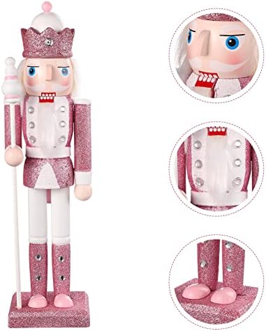 Bestoyard Christmas Wood Soldier Outcracker Ornament Gritter Collectible Collectible Nutcracker фигури играчка традиционална кралска јакна