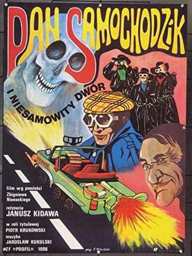 Г -дин Automobile & The Unainthly Mansion Original Polish Poster Art од Elzbieta Mikulska многу фино