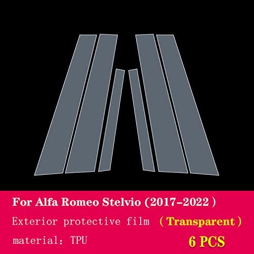 Гзгз Автомобил Надворешен Автомобил Прозорец Столб Анти-Нула Тпу Заштитна Фолија за алфа Ромео Крелвио 2017-2022