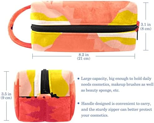 Тбуобт Торба За Шминка Патување Козметичка Торба Торбичка Чанта Чанта Со Патент, Апстрактен Цртан Филм Пејзаж Зајдисонце Планини