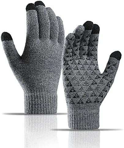 Термички зимски нараквици за мажи жени со полни прсти ракавици со надграден екран на допир топло ветерно во цврста боја белезници