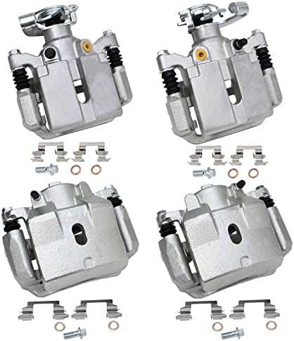 Детроит Оска-Предна &засилувач; Заден Диск Сопирачка Клешти со / Заградата Замена За Chevy Малибу Понтијак Г6 Сатурн Аура-4pc Сет