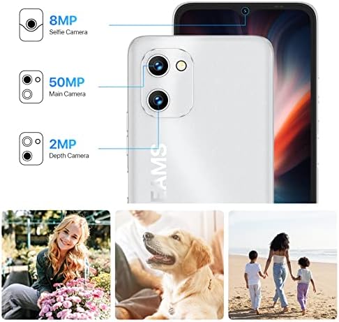 UTIDIGI C1 Max Мобилен Телефон Отклучен, 6GB +128GB Андроид 12 50MP+8MP Камера 256gb Прошири Т-Мобилен Паметен Телефон 5150mAh Батерија