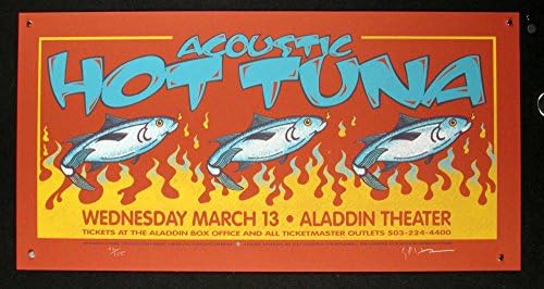 Акустичен постери за топла туна Аладин Портланд 2002 година потпишана 92/155 Гери Хјустон