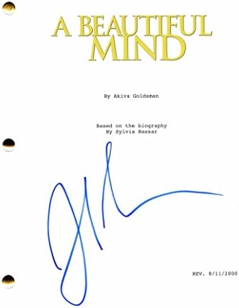 Oshош Лукас потпиша автограм Прекрасен ум со целосна филмска скрипта - во која глуми Ед Харис, ennенифер Коноли, Пол Бетани