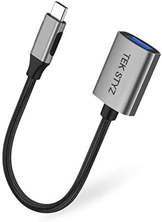 Адаптерот TEK Styz USB-C USB 3.0 работи за LG Stylo 4 Plus OTG Type-C/PD машки USB 3.0 женски конвертор.