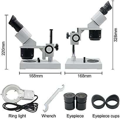 ЛИРУКСУН 10х-20Х-30Х-40Х Бинокуларен Стерео Микроскоп Осветлен Индустриски Микроскоп w/Окулар За Часовник Поправка Пхб Инспекција