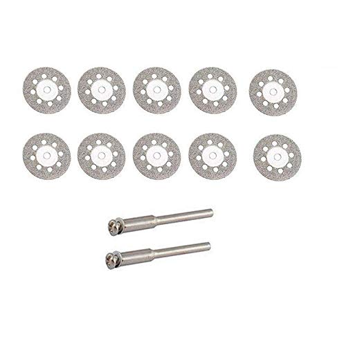 10 парчиња тркало за сечење дијаманти од 20 мм мини дијамантски дискови со дупчење за ротирачка алатка