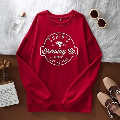 Kekemi Women Women Women Day Sweatshirt Cupid's Brewing Co Brewing Co кошула Ретро loveубовен графички џемпер есенски есен зимски пуловер Топ