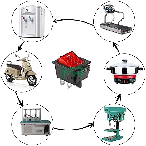 MAMZ KCD4 Rocker Switch Onf-Off 2 Позиција 4 пинови/6 пина Електрична опрема со капаче за прекинувач за прекинувач на светло 16А 250VAC/20A