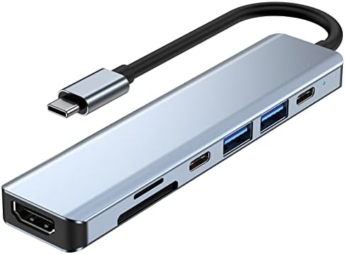 USB 3.0 Центар Адаптер Приклучна Станица Dongle Картичка Читач Тип C 3.1 USB C ДО HDMI Мулти Порта 7 во 1 Тип-C ДО USB3. 1 Брзина