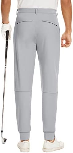 Jimим лига машки голф џогери панталони јамки за појас, тенок вклопни џемпери работа облечена панталони панталони патент џеб upf50