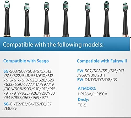 8 пакувања за замена на четка за заби за заби, компатибилни со електрична четка за заби на бајки, рачка FW-507/508/551/D1/D3/D7/D8/FW908/FW910/917/949/958/959/FW610/FW659/FW719