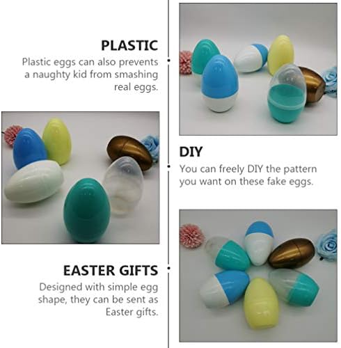 Nuobesty 8pcs пластични велигденски јајца Изненадени јајца Велигденска игра со јајца за забави за Велигденска тема забава фаворизираат