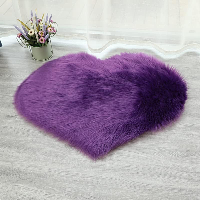 Lehu Heart Rug - 19,6x15,7 инчи мек и пријатна килим во форма на срце за спална соба и живеење, деца, расадник, тинејџерски девојки со