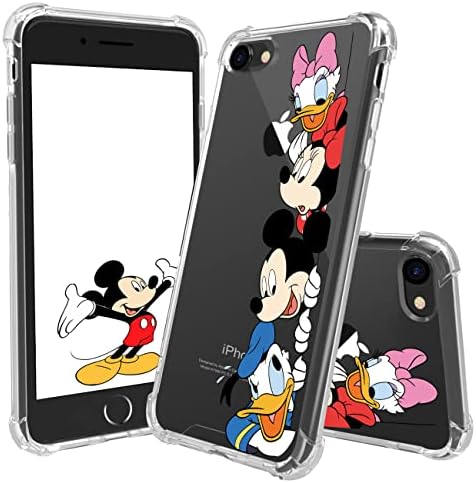 Oqplog Minie Mikey Tpu Case за iPod Touch 5/6/7 цртан филм чисти симпатични girly карактер забавни случаи за девојчиња Девојки момчиња жени тинејџери,