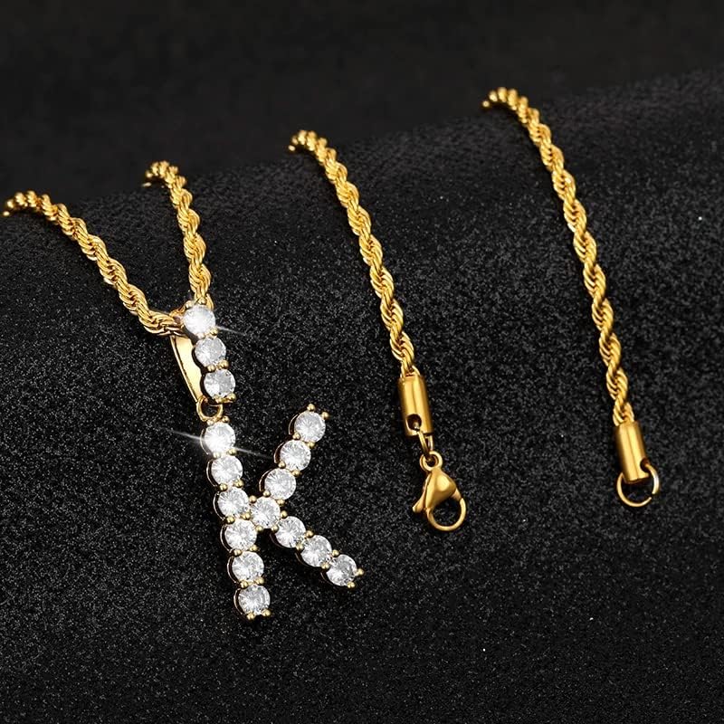 T3STORE A-Z Почетна букви ѓердани моден циркон за жени златен ланец на буква Азбучен ѓердан накит-72053