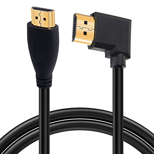 GELRHONR 4k HDMI Кабел 1.4, 90 Степени Агол HDMI Машки До Машки Кабел 4k@30hz, Позлатен Конектор, Поддршка ЛАК, 3D, Етернет, ЗА HD ТВ, ЛАКТОП,