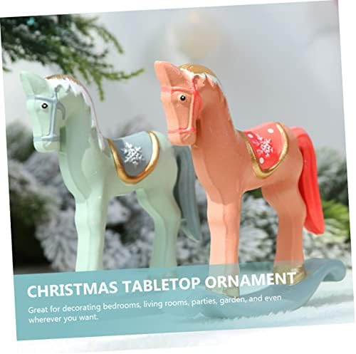 Божиќни украси на абоофан, пара Меса де 3 парчиња Божиќни таблети украси колекционерски коњски фигурини Божиќни коњски украси таблети