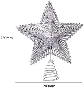 НЦ Елка топ петкратна Ѕвезда дрво врвот Декорација Елка врвот Ѕвезда Сребро