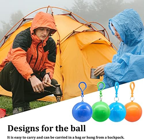 BllRemipsur 4 Pack Protable Baincoats Ball, за еднократна употреба итни мантили за деца, водоотпорен дожд Пончо за патување, кампување,