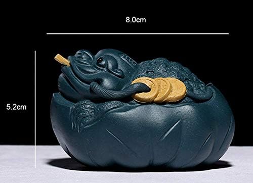 Јиксинг виолетова глина лотос лисја злато жаба чај чај церемонија на чај украси статуи ракотворби