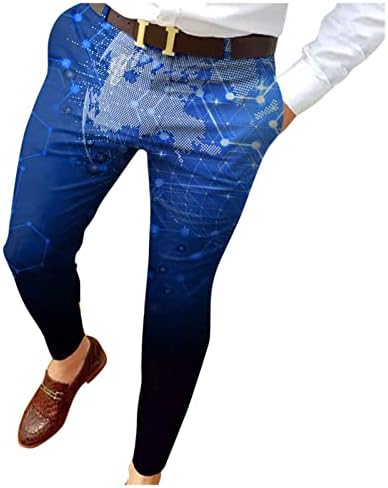 Топло И Тоте Мажи Тенок Фит Печатење Патент Копче Панталони Одговараат На Панталони Машки Секојдневен Мода Долги Панталони Големина 13