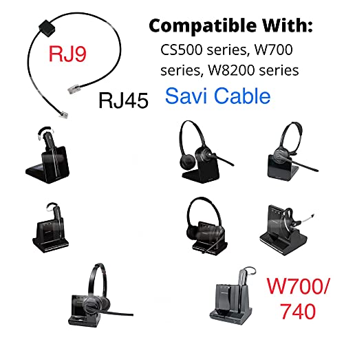 Кабел Earsinger Savi 86009-01 86007-01 Кабел за телефонски интерфејс е компатибилен за CS500 SAVI 8200 700 W740 W745 MDA200 CS520