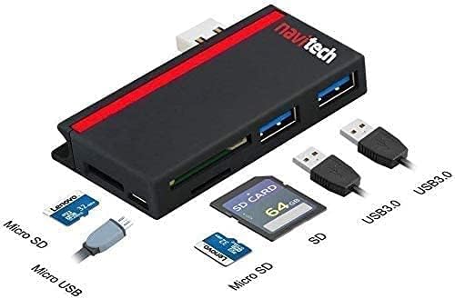 Navitech 2 во 1 ЛАПТОП/Таблет USB 3.0/2.0 Центар Адаптер/Микро USB Влез СО Sd/Micro SD Читач На Картички Компатибилен Со Lenovo ThinkPad