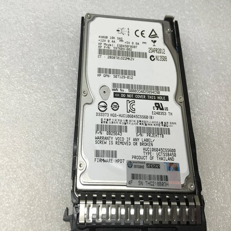 Средно HDD за 450 GB 2,5 SAS 6 GB/S 64MB 10000RPM за внатрешен HDD за серверот HDD за 653956-001 652572-B21