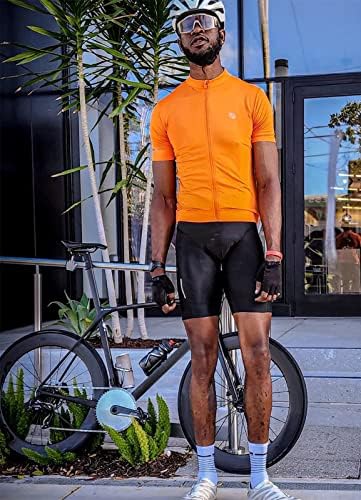 Baleaf машки велосипедски кошула кошула со кратки ракави со целосен патент џебови врвови велосипеди велосипеди за дишење рефлексивни upf 50+