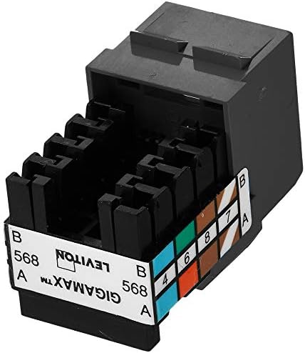 Левитон 5G108-Ae5 Cat 5e 8-Жица QuickPort Адаптер Џек, Црна, 10-Пакет