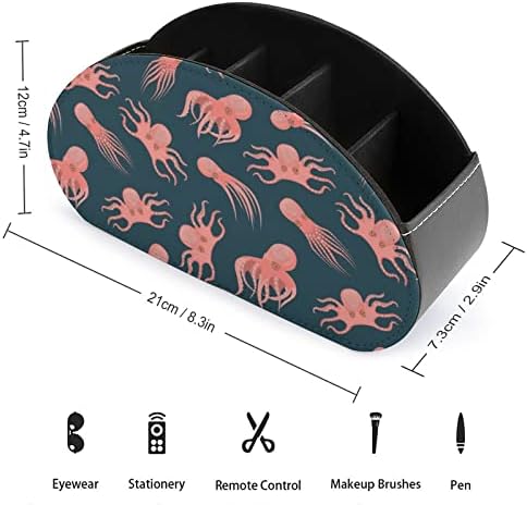 Цртан филм Симпатична октопод печатена телевизор за далечински организатор за контрола на кутии PU кожа 5 прегради