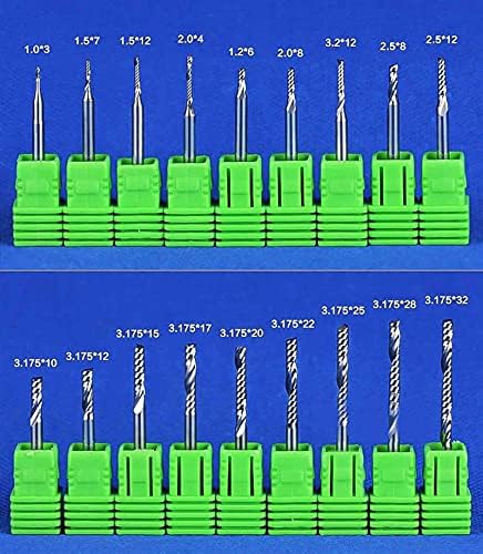 UNBGTXE 1pc 3.175 mm Резба Секачи 1 flute Крајот Мелници Цпу Рутер Малку Компатибилен Со Сечење Plasticлис Пластични Мелење МАШИНА ZQ-DIY