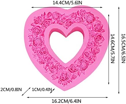Шан-С Валентин Силиконски Калапи, 3д Срце Роза Чоколадо Калапи, Фондан Мувла Врежана Љубов Венец Мувла, Срце Венец Мувла, САМ Декорација