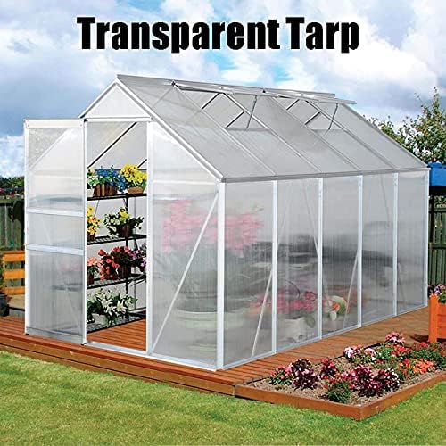 WHCQ Тешка транспарентна тарп -покривка ПВЦ меко стакло, водоотпорна тарпаулин, транспарентна пластична изобилство на дождови, со