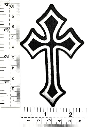 Hho patch Christian Isuse Cross Patch Black Black Black Cross Везено железо на закрпи за шиење DIY значки закрпи Облека ранец од фармерки