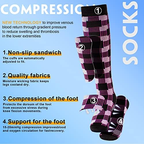 Чорапи за компресија на бропит за жени и мажи со циркулација-компресија чорапи 20-30 mmHg-најдобри за трчање, медицинска, медицинска
