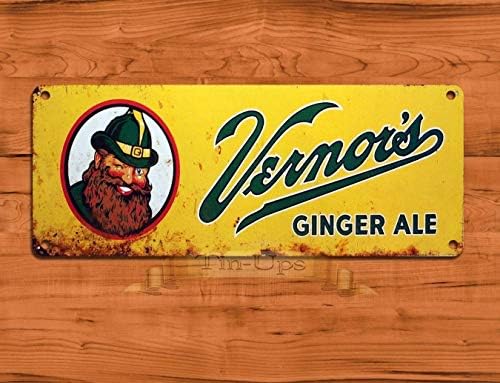 Mnup vernor's Ginger Ale Soda Оглас wallиден декор гроздобер уникатен домашен wallид декор калај знак 6 x 12