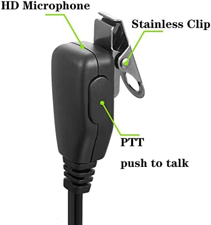 Слушалките за слушалки на слушалките на Kanmit Kenwood за Baofeng Walkie Talkie UV-5R UV-9R BF-888S BF-F8HP TK-2202 TK-2402 TK-3402 NX-20020