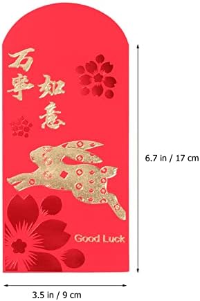 АБУФАН 2023 Кинески Црвени Пликови: 24 парчиња Зајачка Година Црвени Пликови Нова Година Црвени Џебови Година На Зајакот Лунарна Нова Година Црвен
