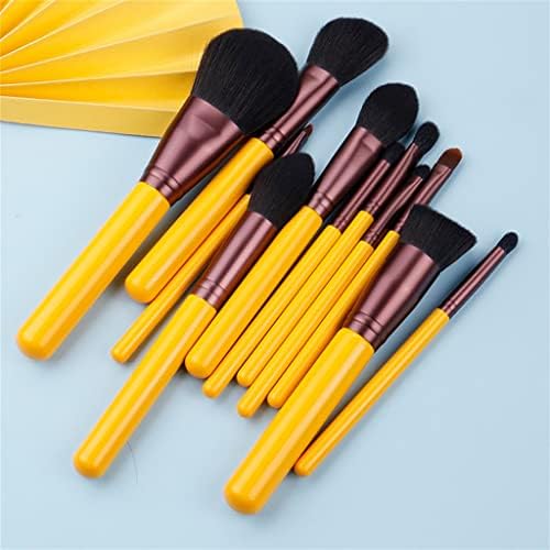 ZLXDP жолта серија 11pcs синтетички четки за коса сет-лице и козметичко пенкало-уметнички коса