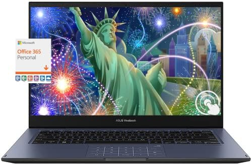 ASUS 2023 Најнова Тенка И Лесна VivoBook, 14 HD Екран на Допир 2-во-1 Лаптоп, 4GB RAM МЕМОРИЈА, 128GB SSD, Intel Celeron Процесор, Број, Тип-C,